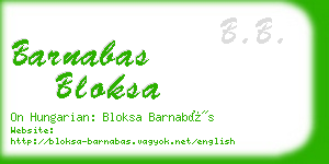 barnabas bloksa business card